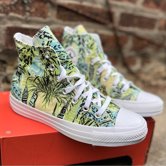 Converse Chuck Taylor All Star 70 High Top Green Floral Sneaker Womens 6.5 NEW - Picture 3 of 7